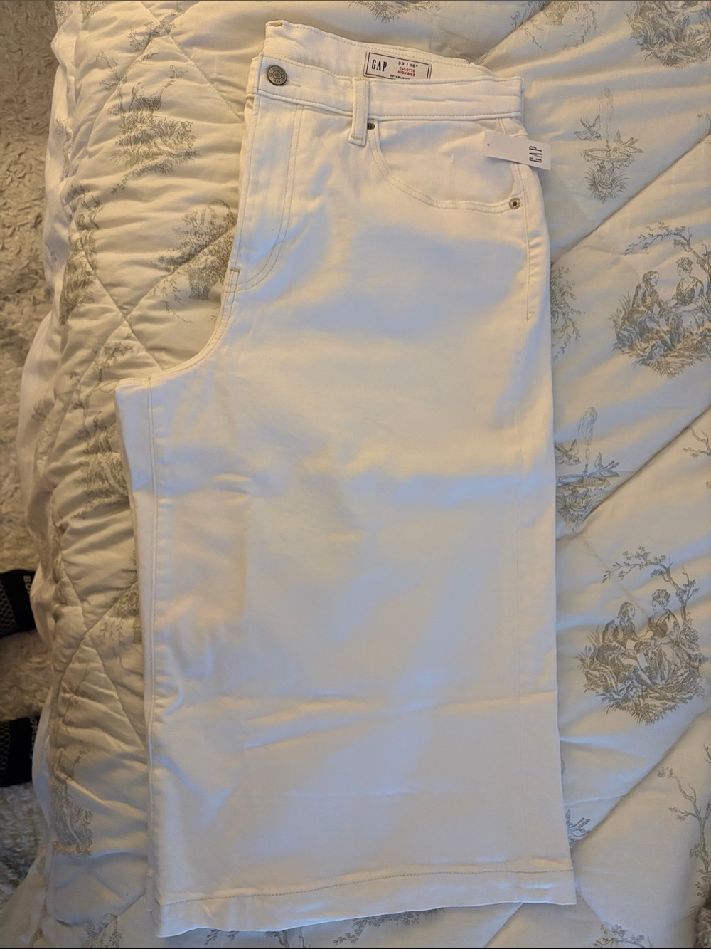 GAP Womens White Straight-Leg Culottes